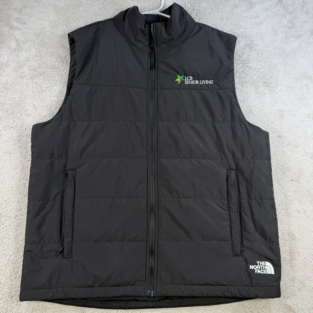 The North Face Vest Mens Large Black Puffer Insulated Lined Quilted Zip Pocket